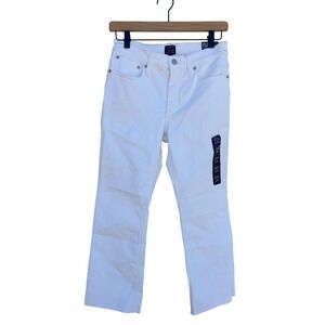 NWT J. Crew Womens White Mid‎ Rise Flare Crop Jeans Size 27P